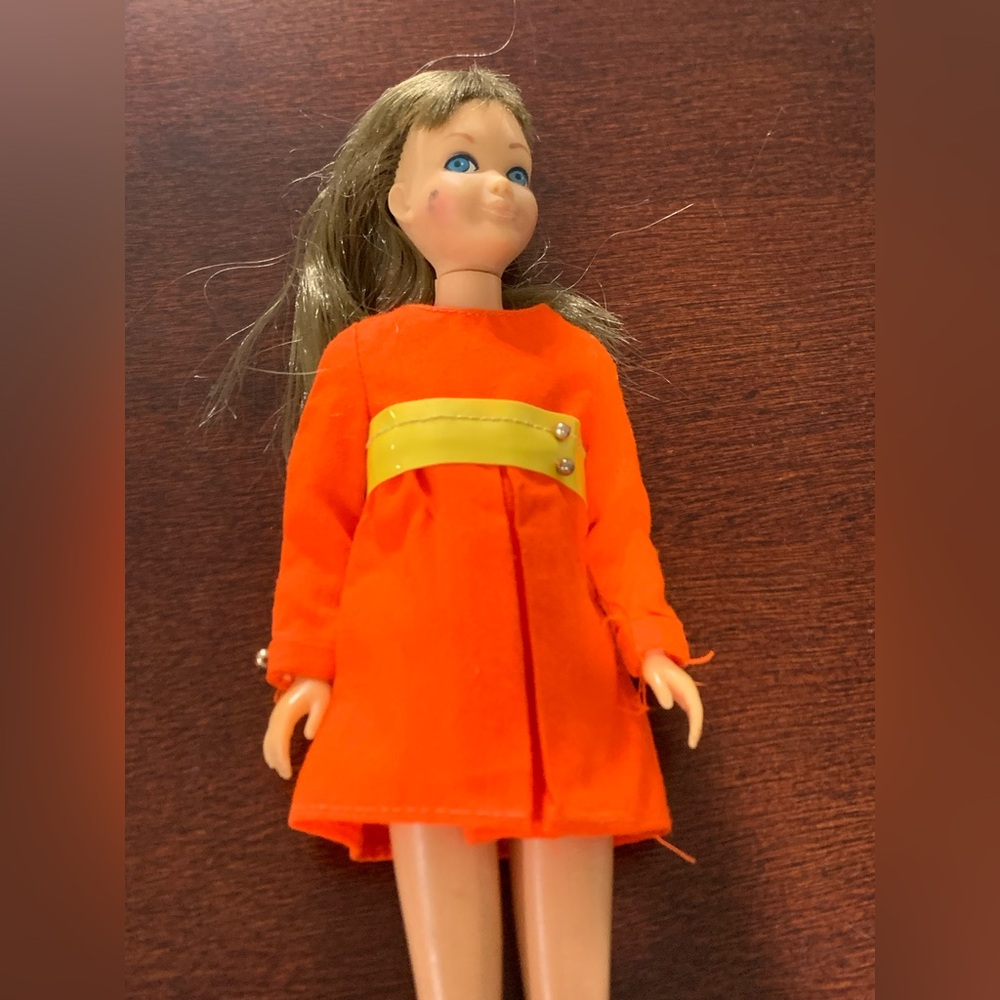 1963 Mattel Barbie Skipper Red Hair Straight Leg Doll Original Red Swim Suit - Picture 12 of 16